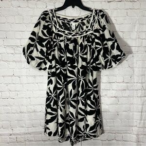 H&M Black and White Floral Women's Soft Flowy Dress Size M